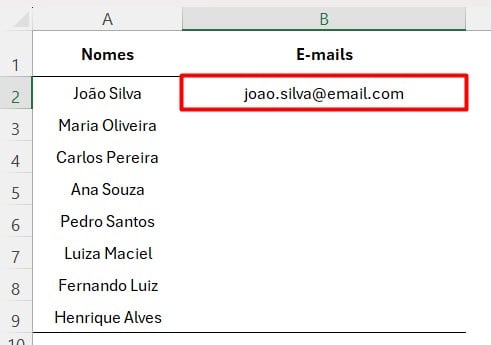 Preenchendo E-mail no Excel