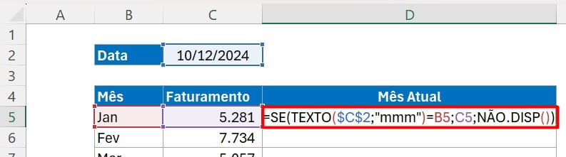 Aplicando a Função SE Junto com a Função TEXTO no Excel