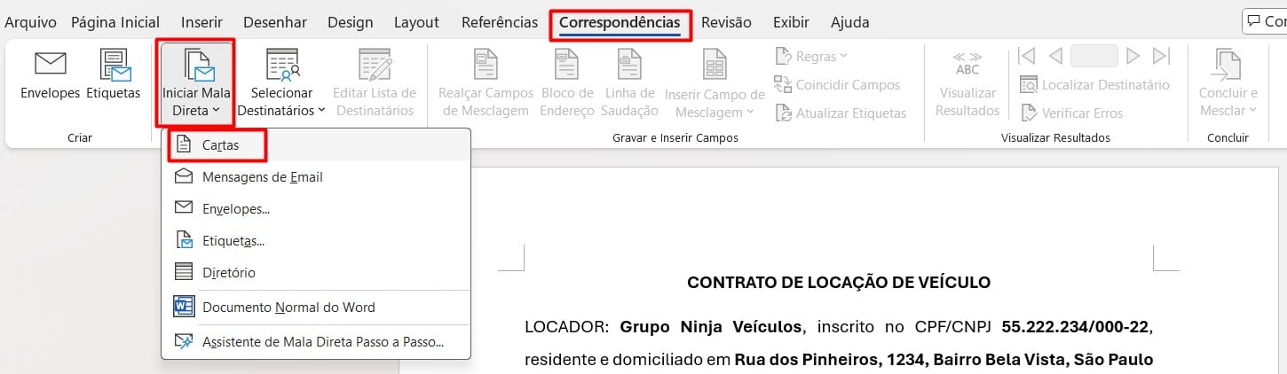Criando Mala Direta no Word