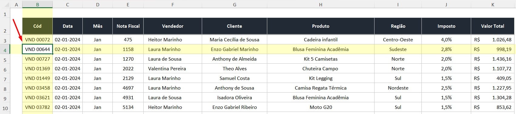 Destacar Linhas e Colunas Ativas no Excel