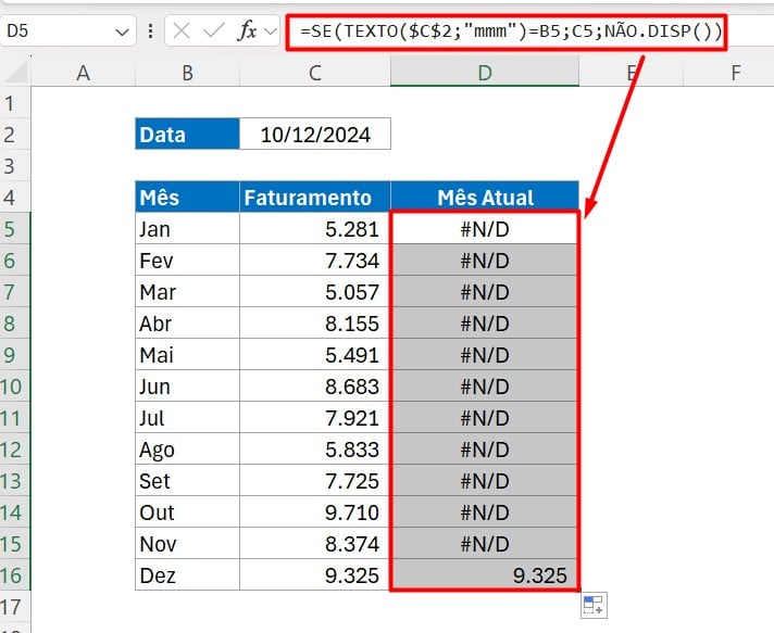 Gráfico do Mês Atual: Destaque o Mês Automaticamente