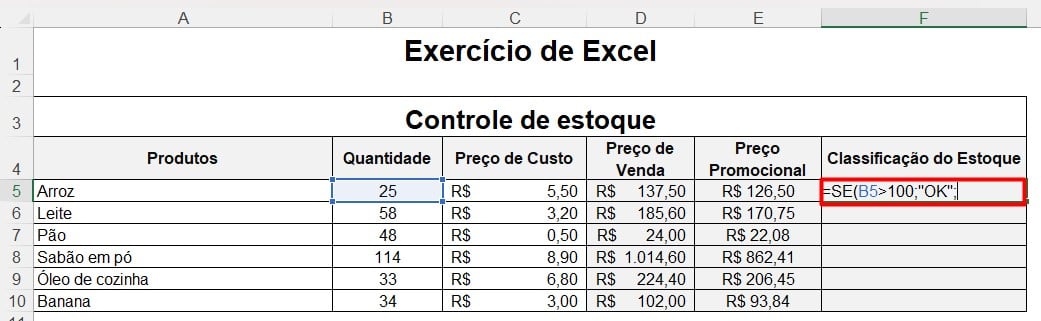 Aplicando Função SE com Três Critérios no Excel