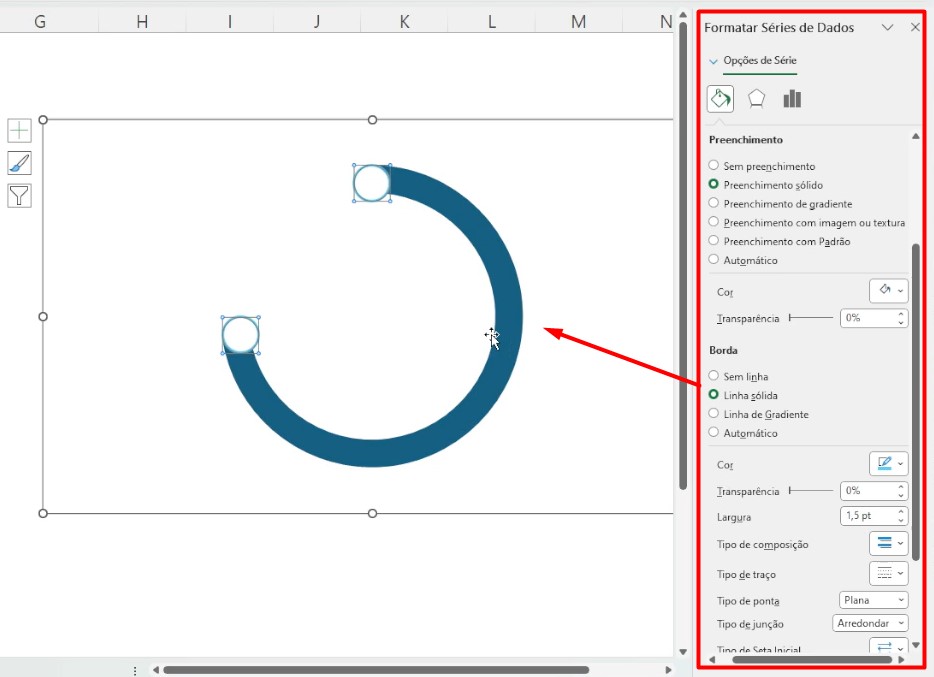 Ajustando o Gráfico no Excel