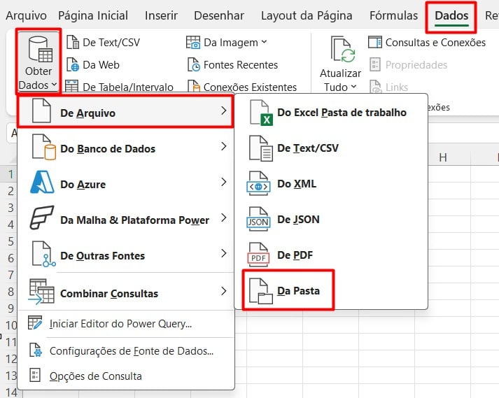 Obter Lista de Nomes de Arquivos de Pastas no Excel