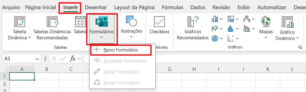 Criação de Formulários no Excel com Microsoft Forms