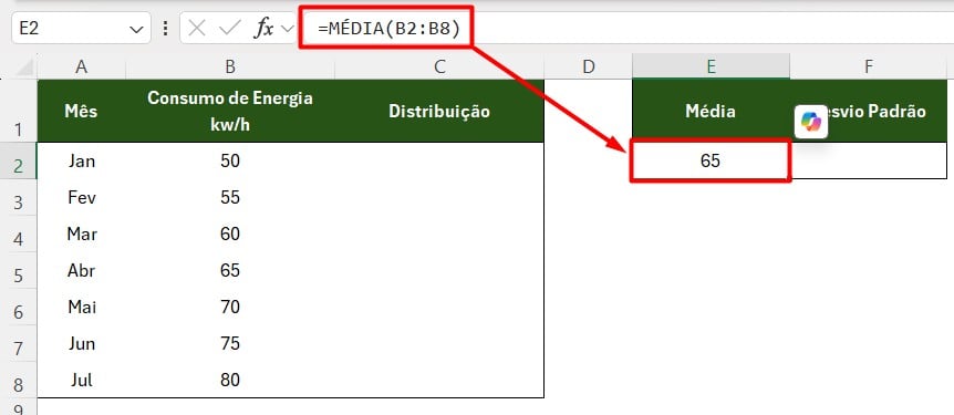 Calculando a Média no Excel