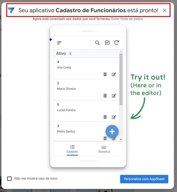 Dicas para Criar Aplicativo no Google Sheets