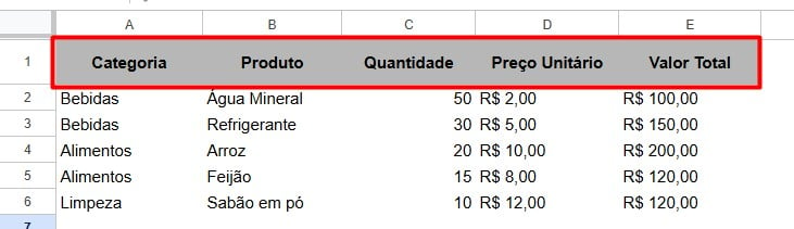 Preenchimento de Cor na Tabela do Google Sheets