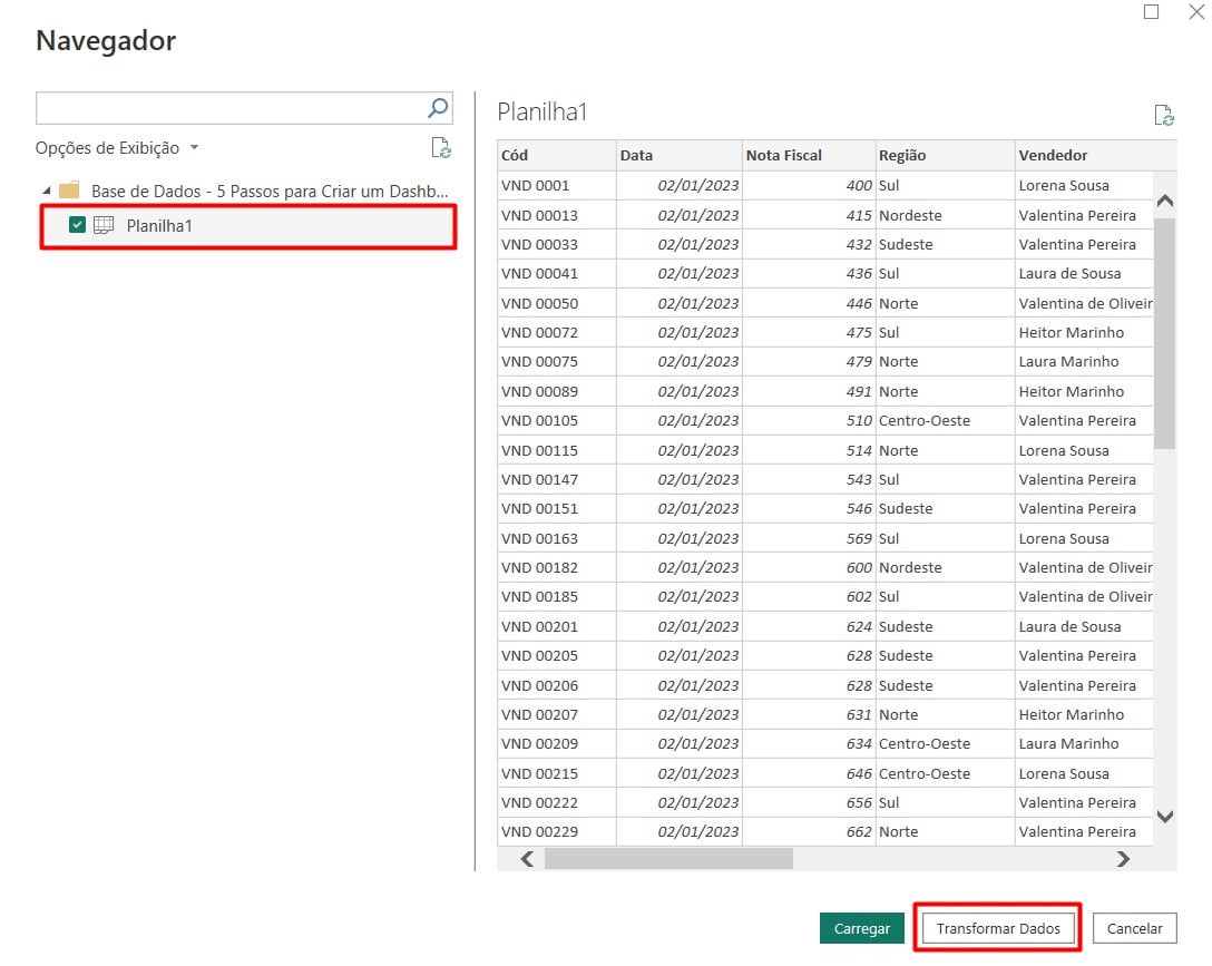 Transformando Dados do Excel para o Power Query