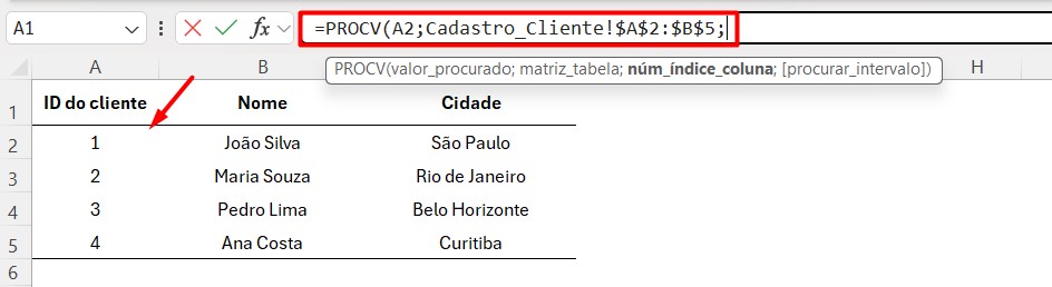 Aplicando a Função PROCV no Excel