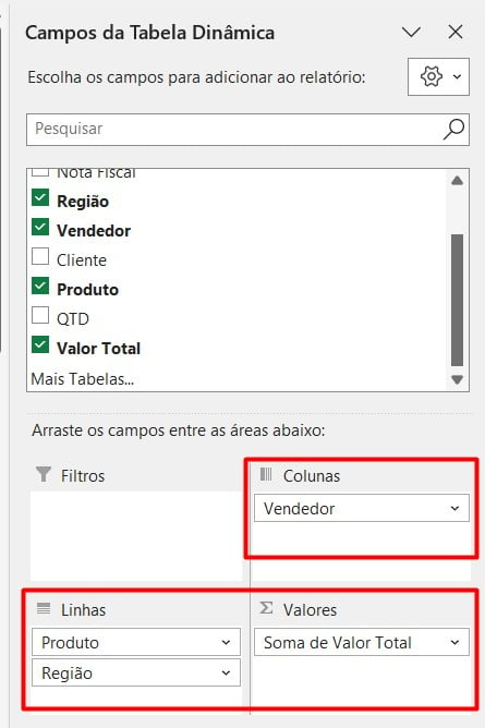  Opções de Configurações da Tabela Dinâmica no Excel