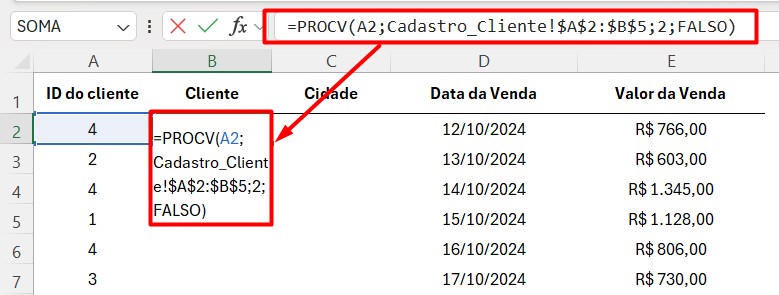 Aplicando a Função PROCV no Excel