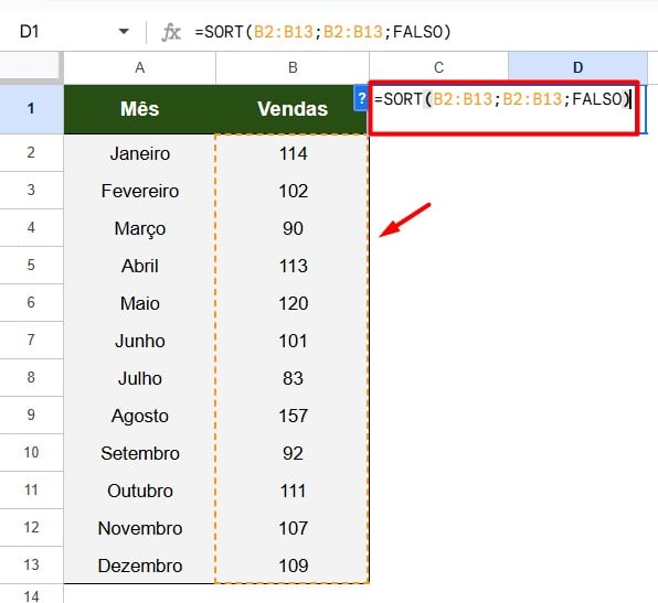 Descobrir os 5 Principais Valores no Google Planilhas