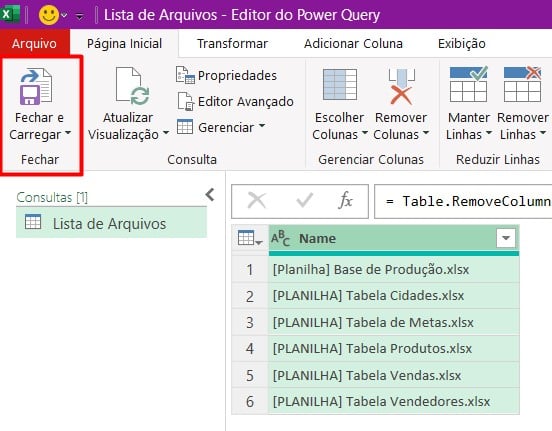 Obter Lista de Nomes de Arquivos de Pastas no Excel