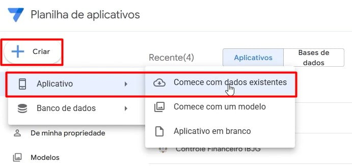 Criando Aplicativo no Google AppSheet