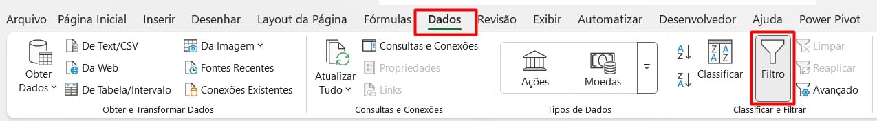 Como Filtrar Dados em Intervalos ou Tabelas no Excel