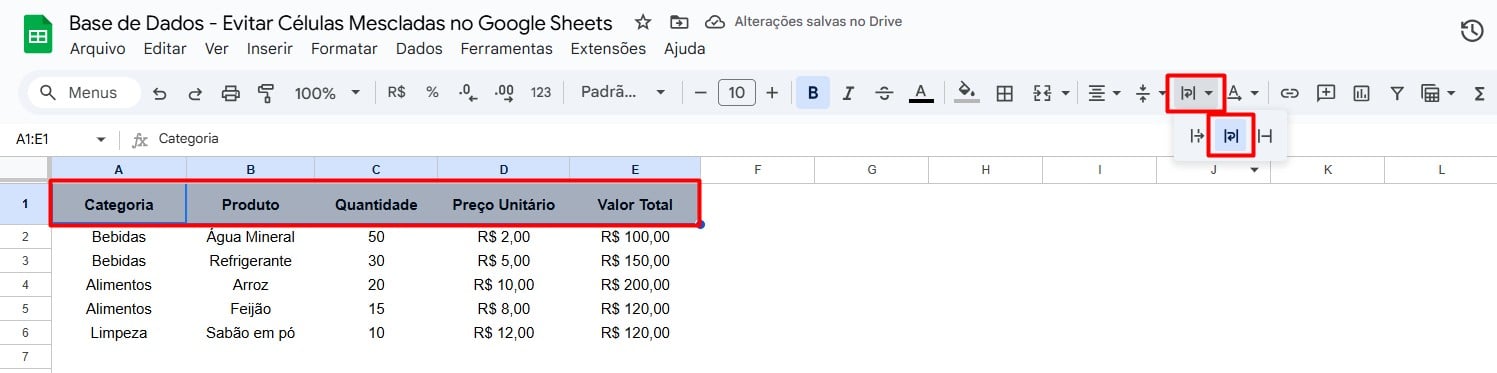 Ajustando Texto Automaticamente nas Células do Google Sheets