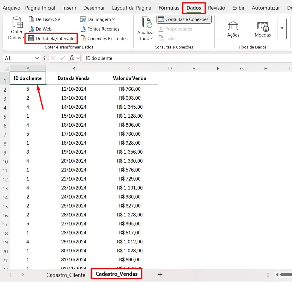 Carregando Tabelas do Excel no Power Query