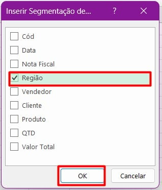 Configurando Segmentação de Dados no Excel