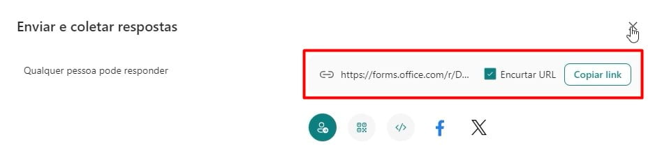 Copiando o Link do Questionário do Forms