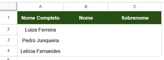 Lista de Nomes Completos