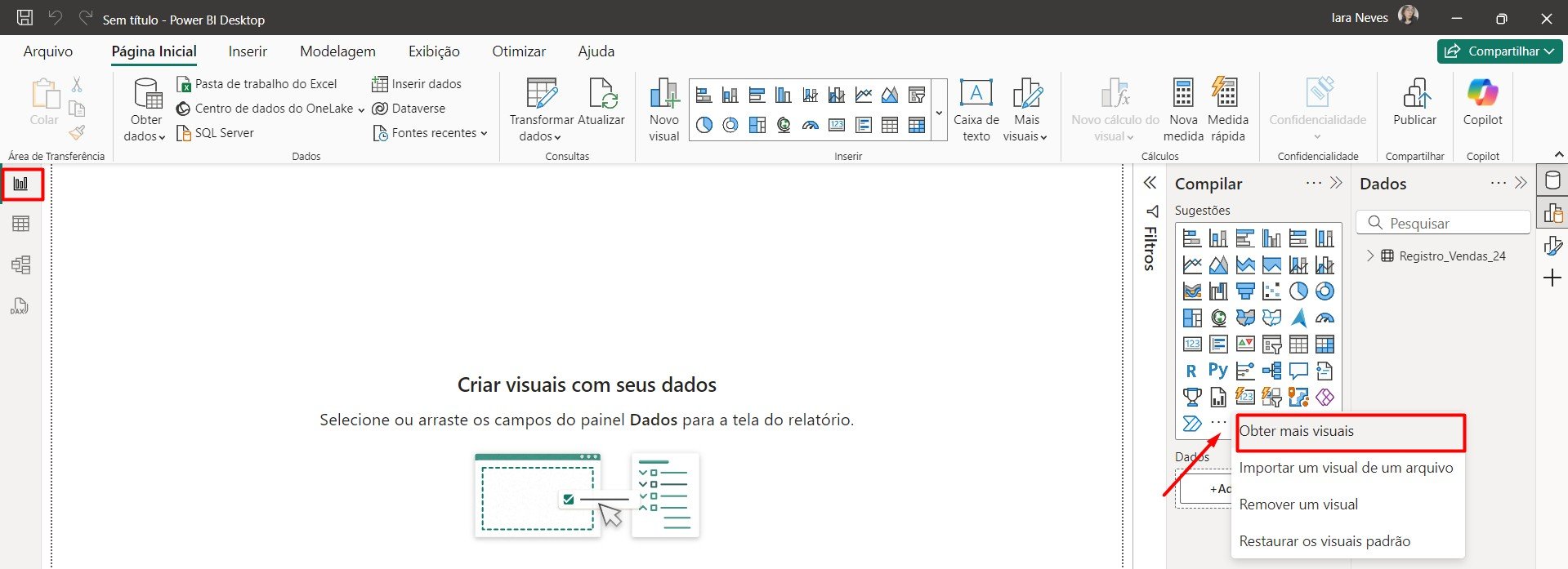 Obtendo Mais Visuais no Power BI