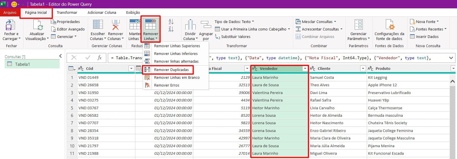 Removendo Duplicadas no Power Query