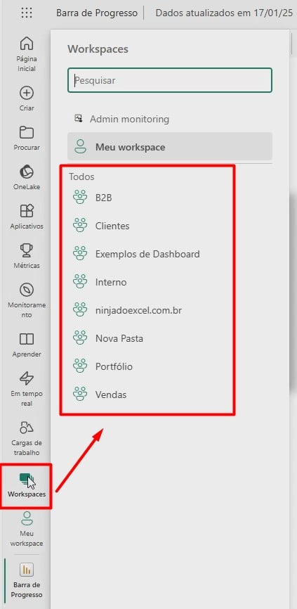 Workspace no Power BI Pro