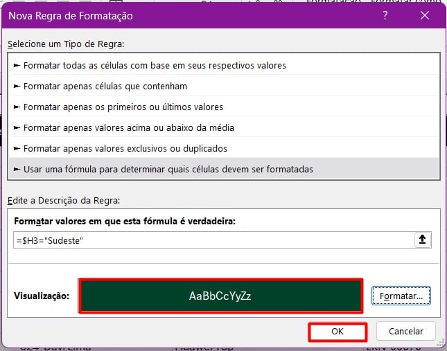 Aplicando a Formatação Condicional de Linhas no Excel com o DeepSeek