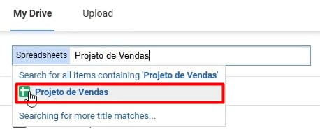 Localizando o Arquivo do Google Sheets no AppSheet