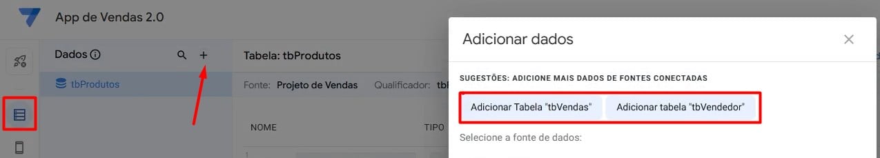 Adicionando Dados no AppSheet