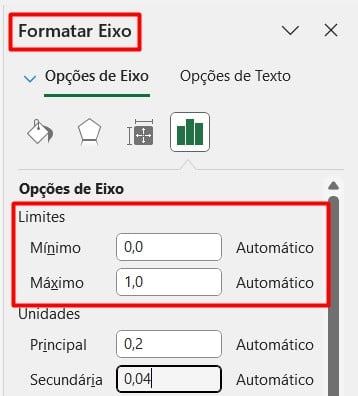 Formatando o Eixo do Gráfico de Barras Empilhadas no Excel