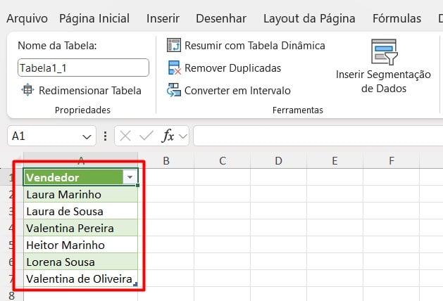 Lista de Valores Únicos no Excel