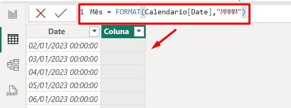 Criando Coluna de Mês no Power BI