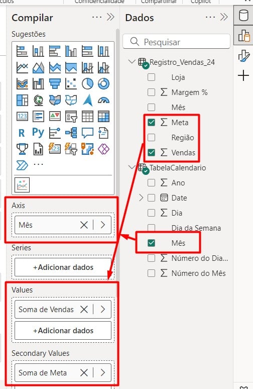 Incluindo Valores no Visual de Power KPI do Power BI