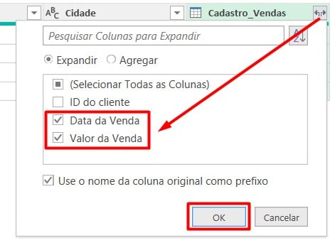 Configurando a Mesclagem de Dados no Power Query