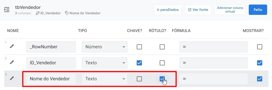 Personalizando a Tabela de Vendas no AppSheet