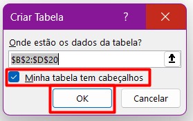 Criando Tabela no Excel