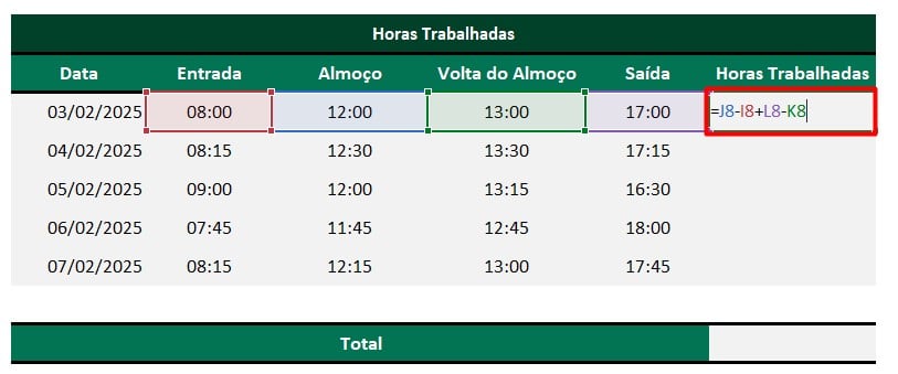 Calculando as Horas Trabalhadas no Excel