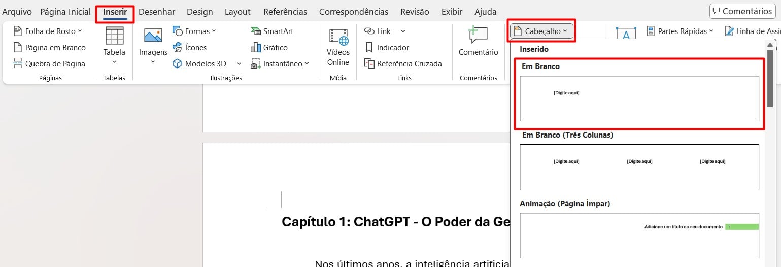 Como Utilizar Cabeçalhos e Rodapés no Word