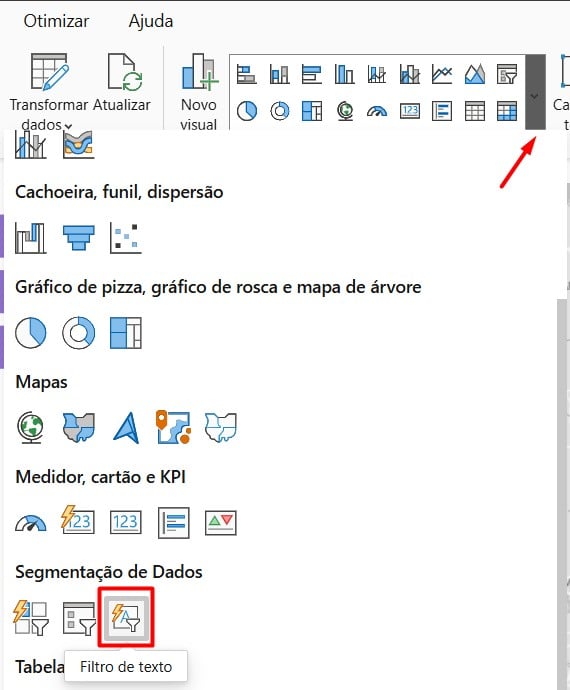 Segmentação de Texto Habilitado no Power BI