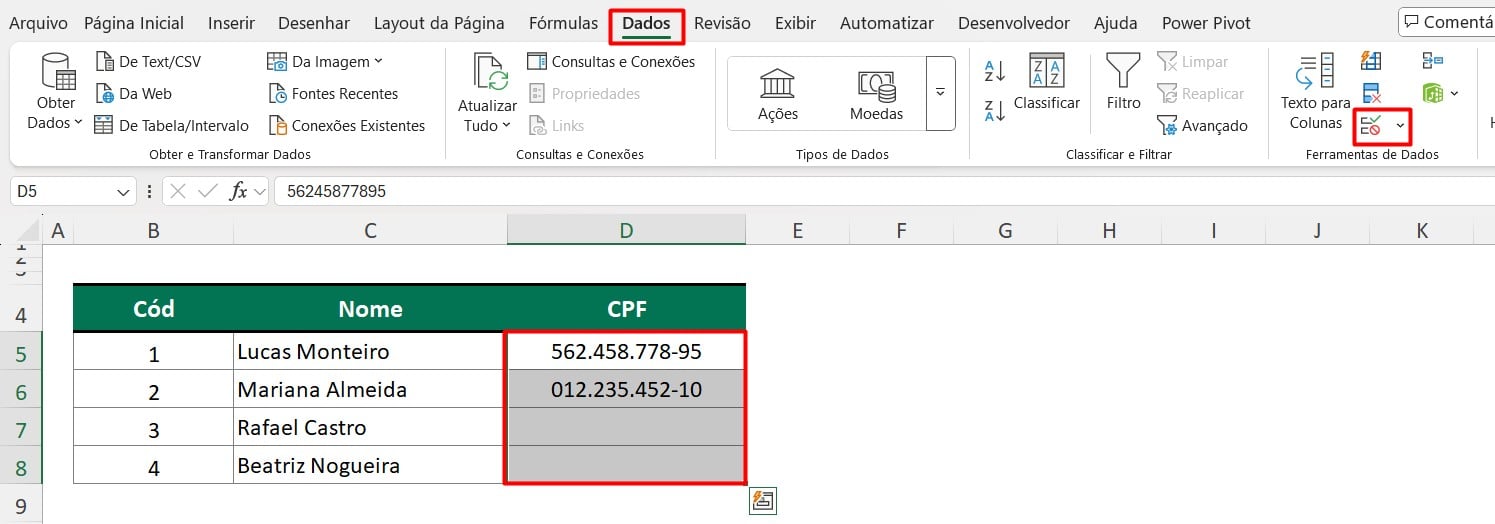 Validando CPF no Excel