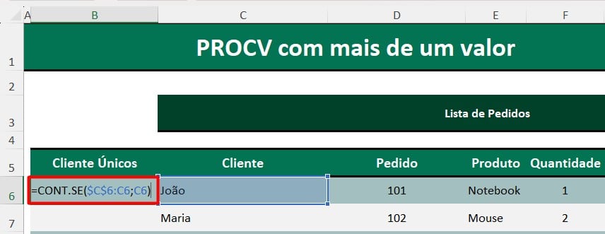 Trazendo Valores Únicos no Excel