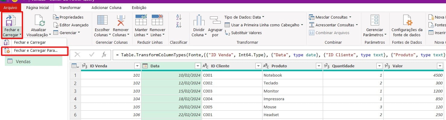 Abrindo Outra Tabela no Power Query