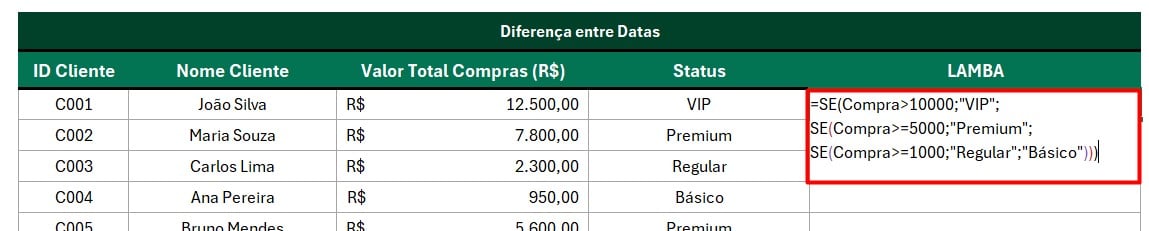 Registrando Parâmetro na Fórmula