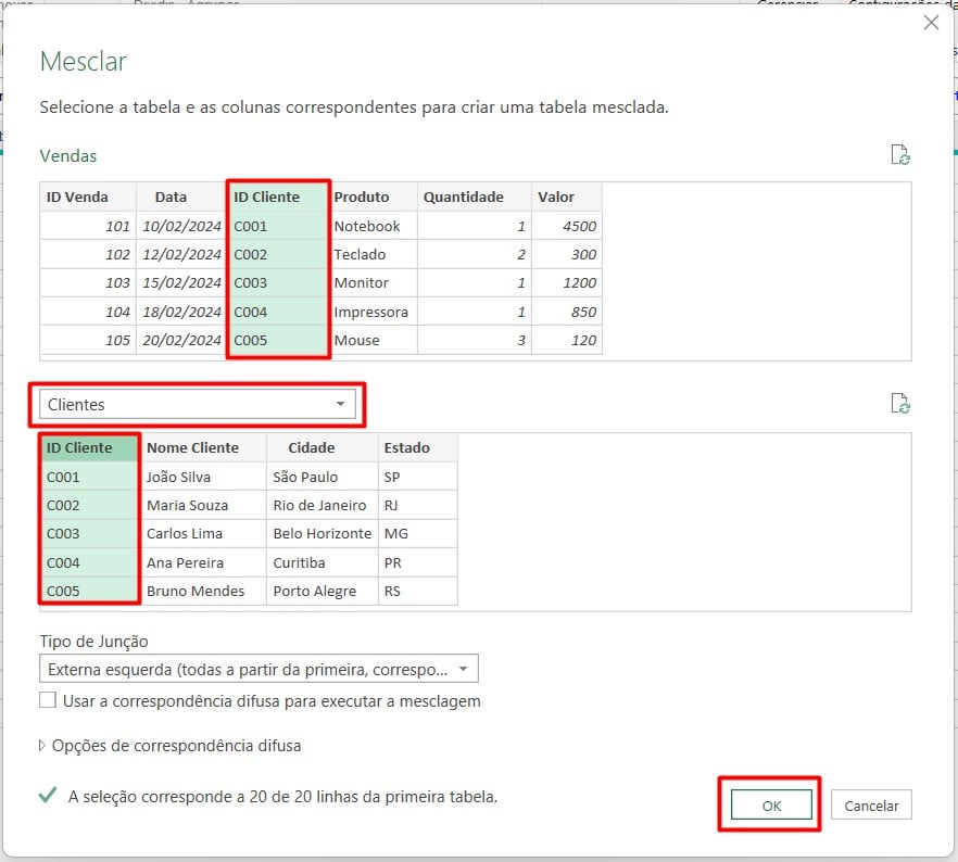 Mesclando Consultas no Power Query