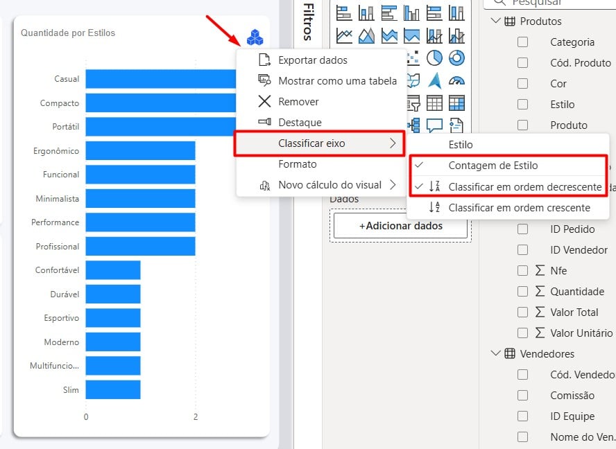 Classificando Dados dos Visuais do Power BI