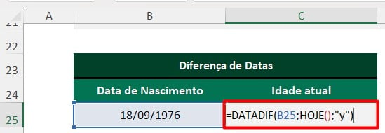 Calculando a Diferença Entre Dias no Excel