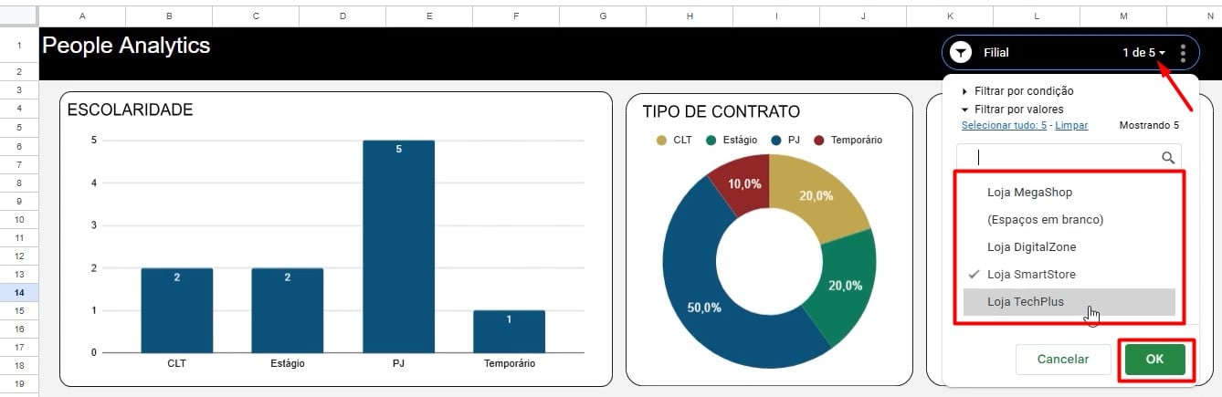 Segmentação de Dados no Dashboard