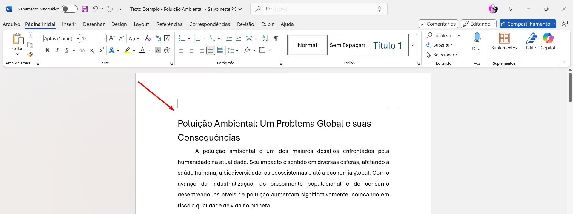 Formatando Textos e Parágrafos no Word